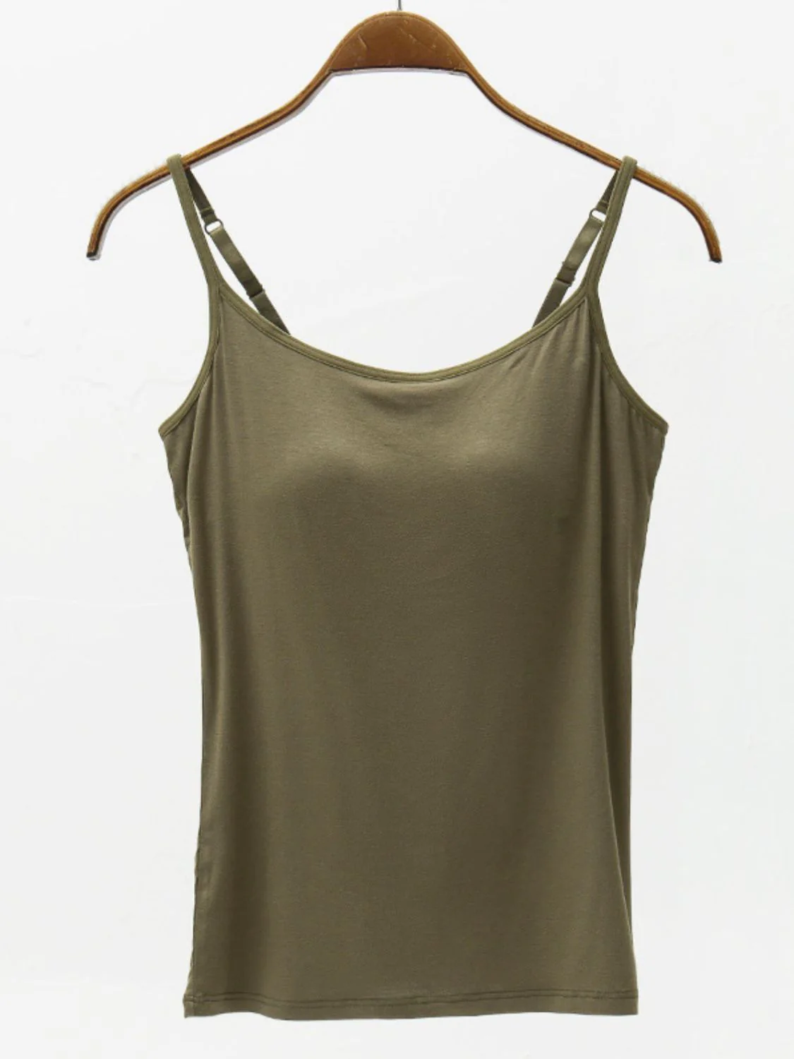 Full Size Adjustable Strap Modal Cami with Bra - Image 13