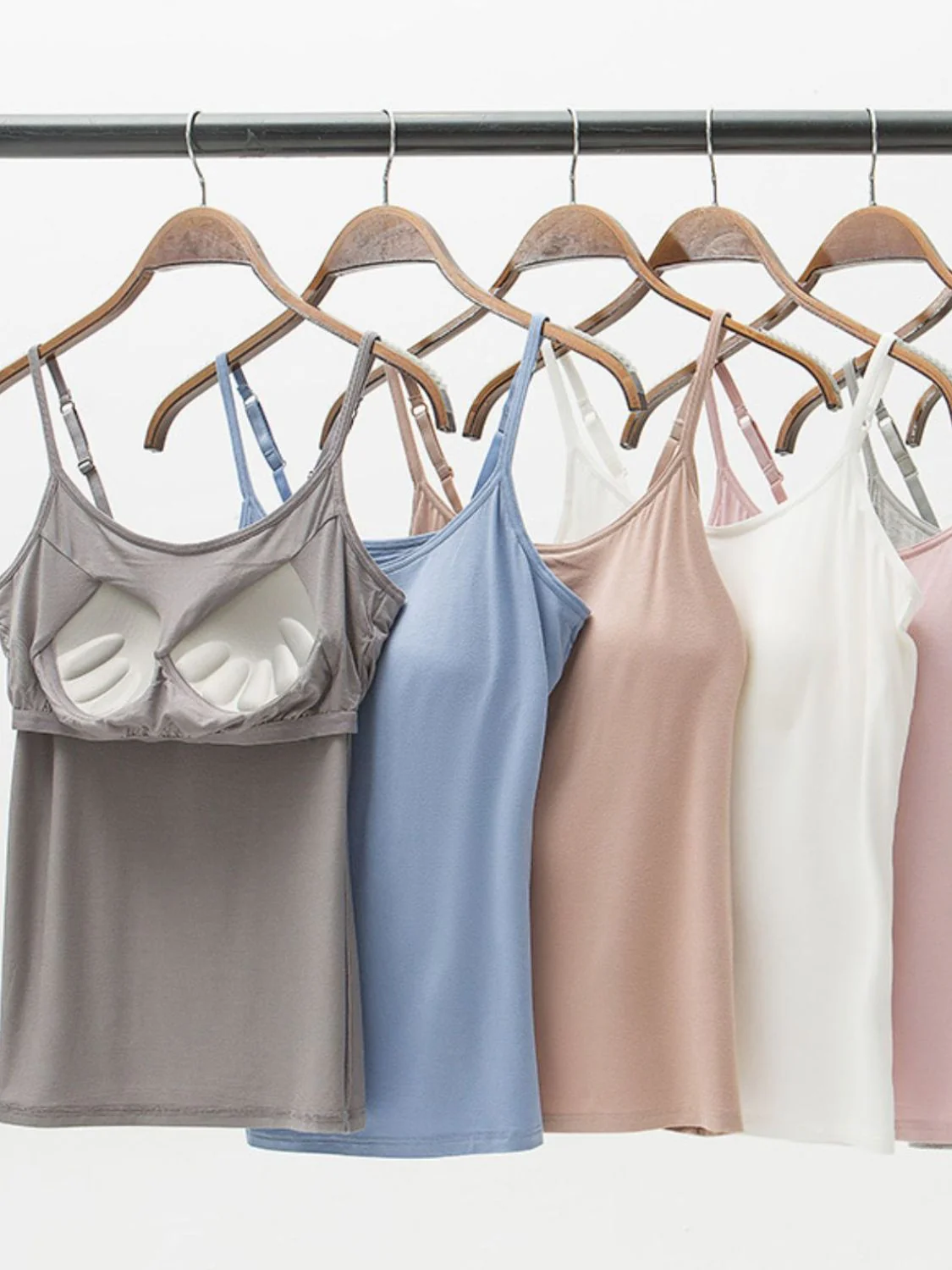 Full Size Adjustable Strap Modal Cami with Bra - Image 2