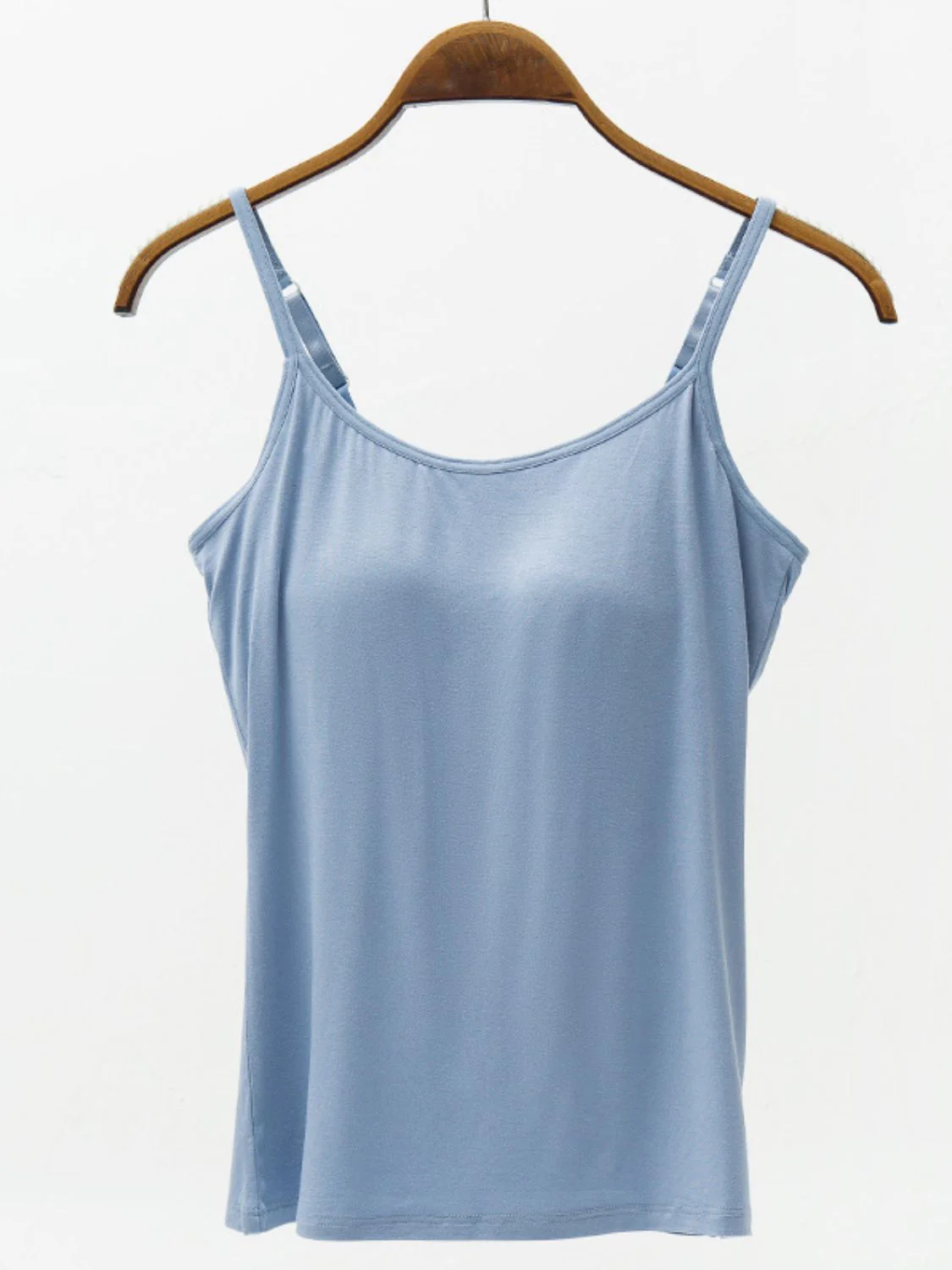 Full Size Adjustable Strap Modal Cami with Bra - Image 3