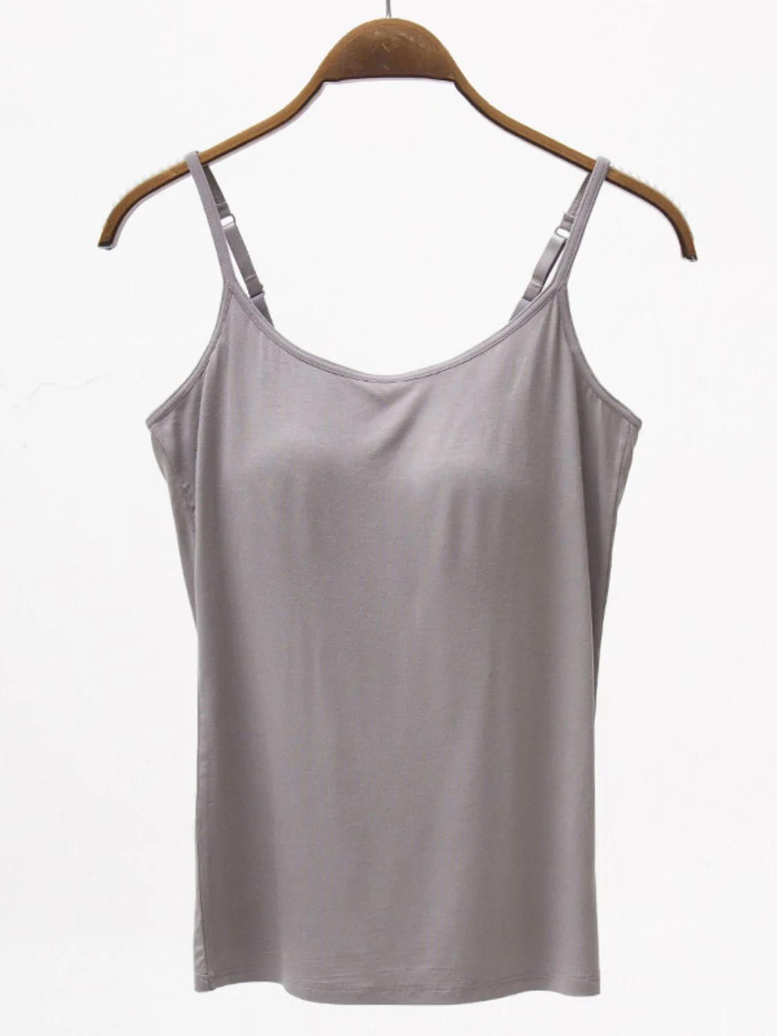 Full Size Adjustable Strap Modal Cami with Bra - Image 4