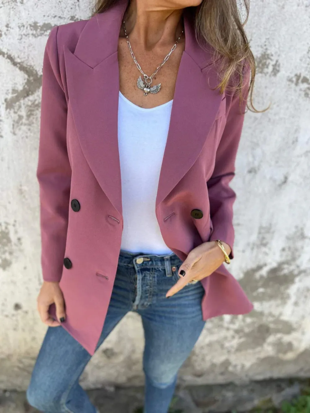 Full Size Collared Neck Long Sleeve Blazer - Image 10