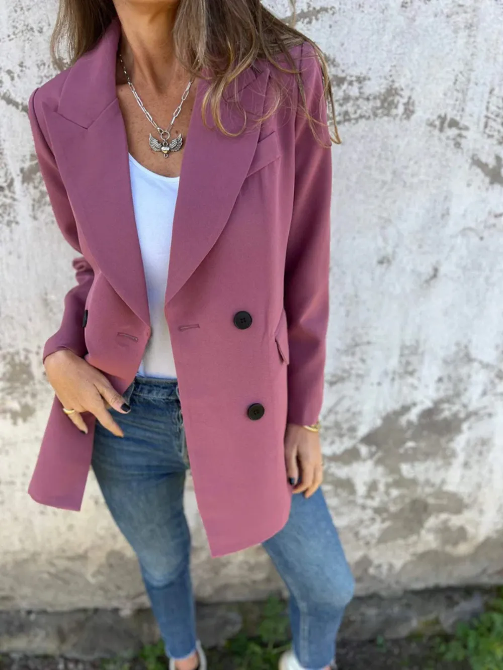 Full Size Collared Neck Long Sleeve Blazer - Image 12