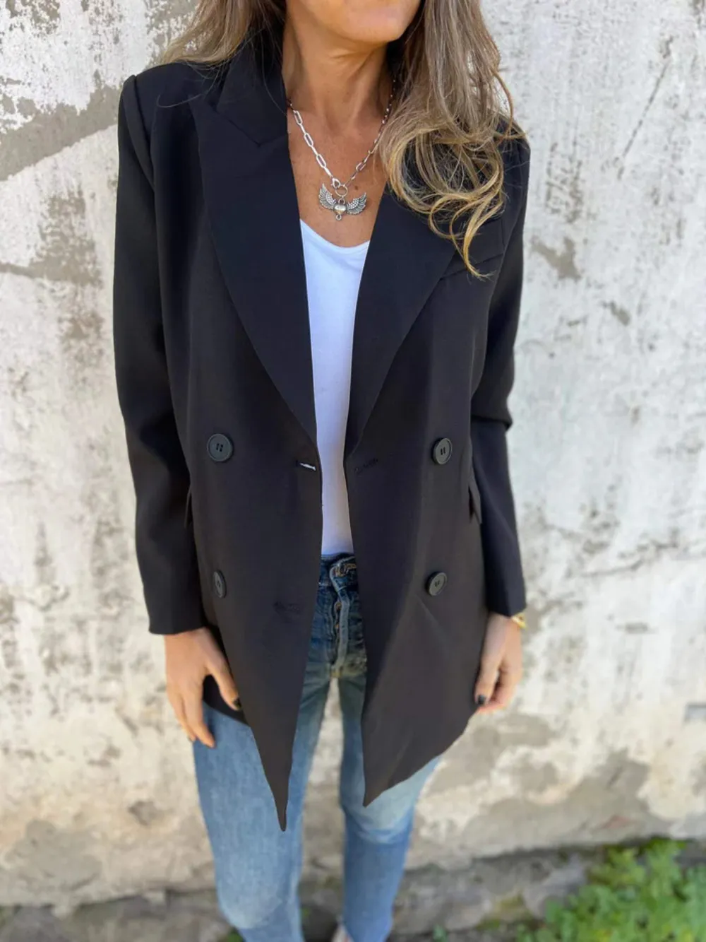 Full Size Collared Neck Long Sleeve Blazer - Image 4