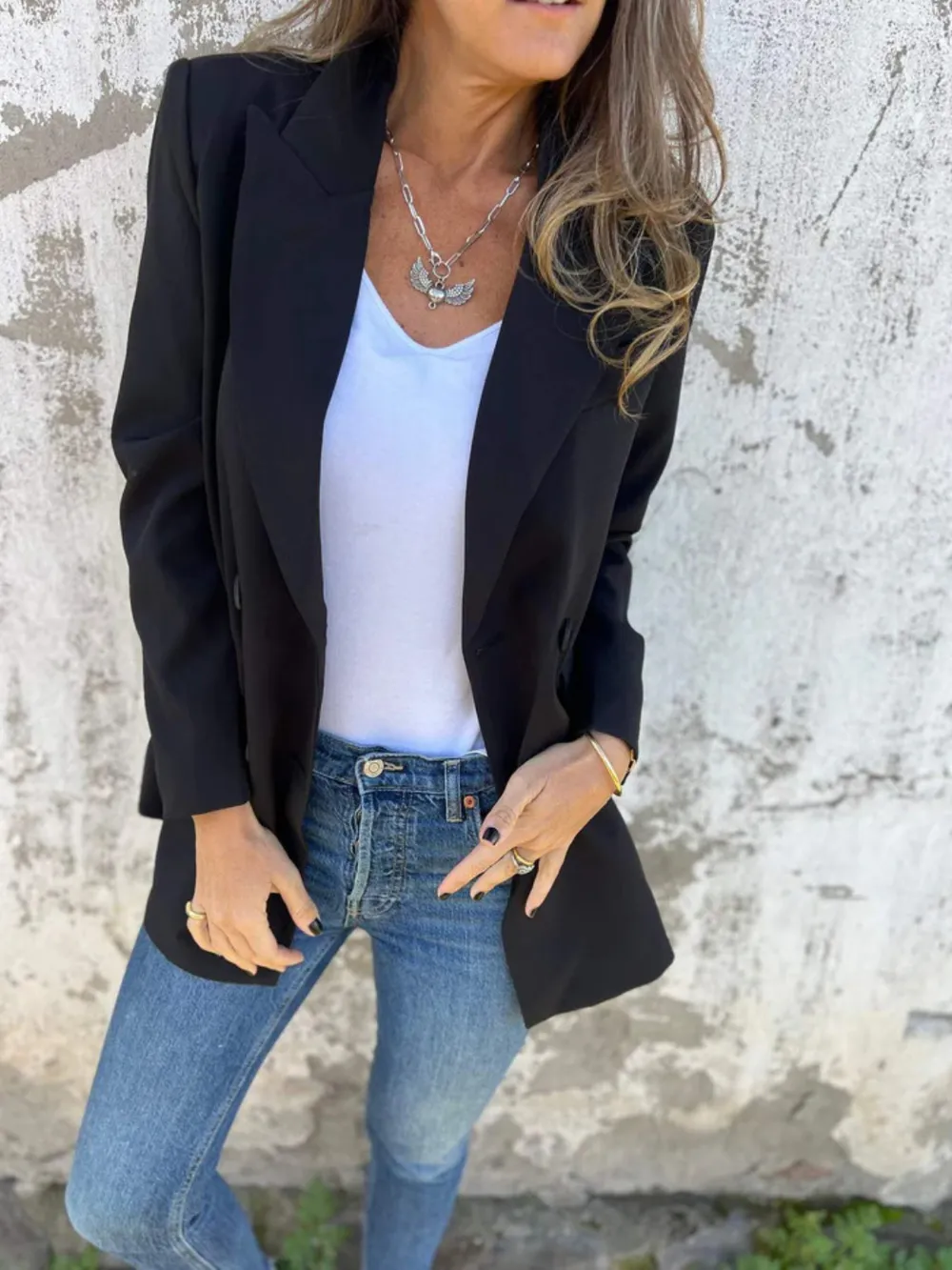 Full Size Collared Neck Long Sleeve Blazer - Image 5