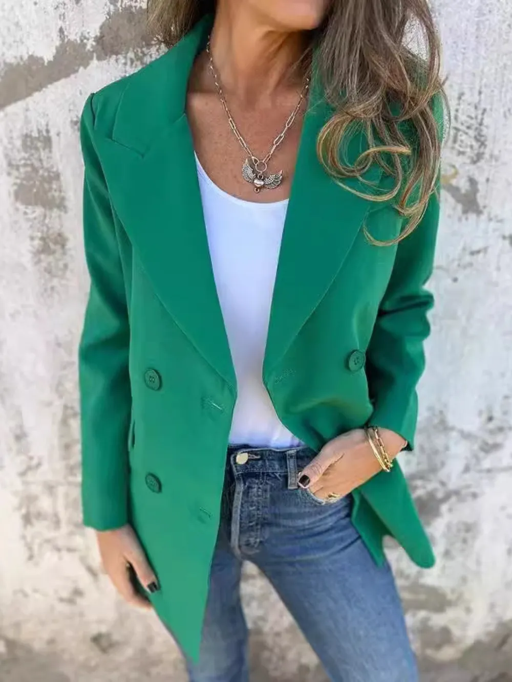 Full Size Collared Neck Long Sleeve Blazer - Image 7
