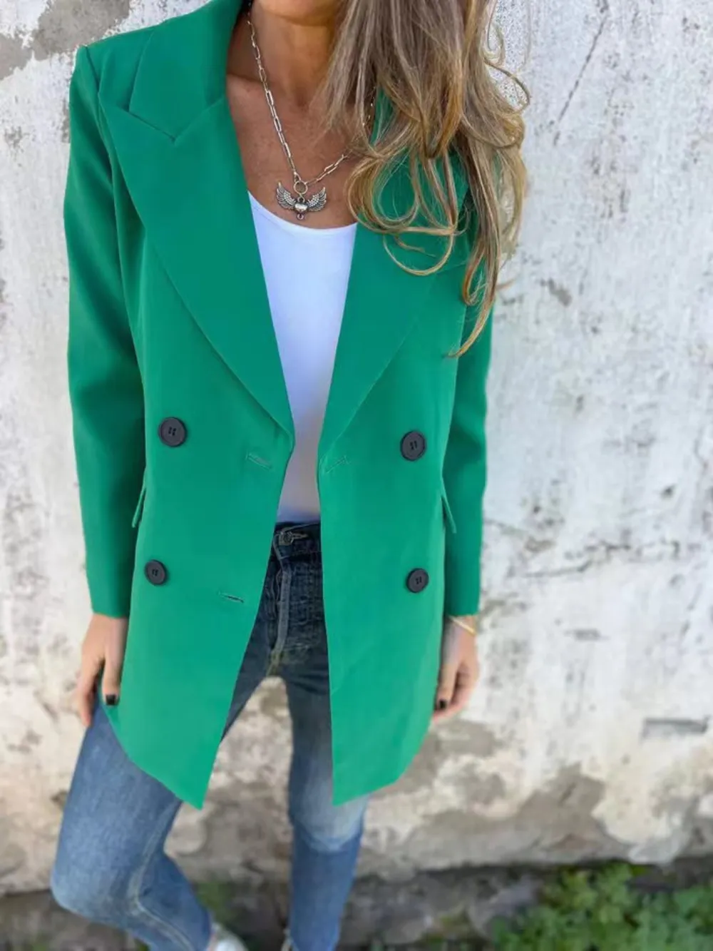 Full Size Collared Neck Long Sleeve Blazer - Image 8