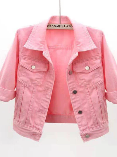 Full Size Cropped  Denim Jacket Plus Size - Image 12