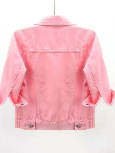Full Size Cropped  Denim Jacket Plus Size - Image 13