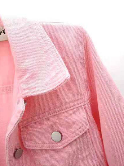 Full Size Cropped  Denim Jacket Plus Size - Image 14