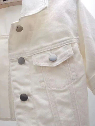 Full Size Cropped  Denim Jacket Plus Size - Image 21