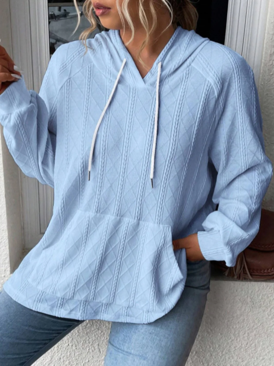 Full Size Drawstring Long Sleeve Hoodie - Image 15