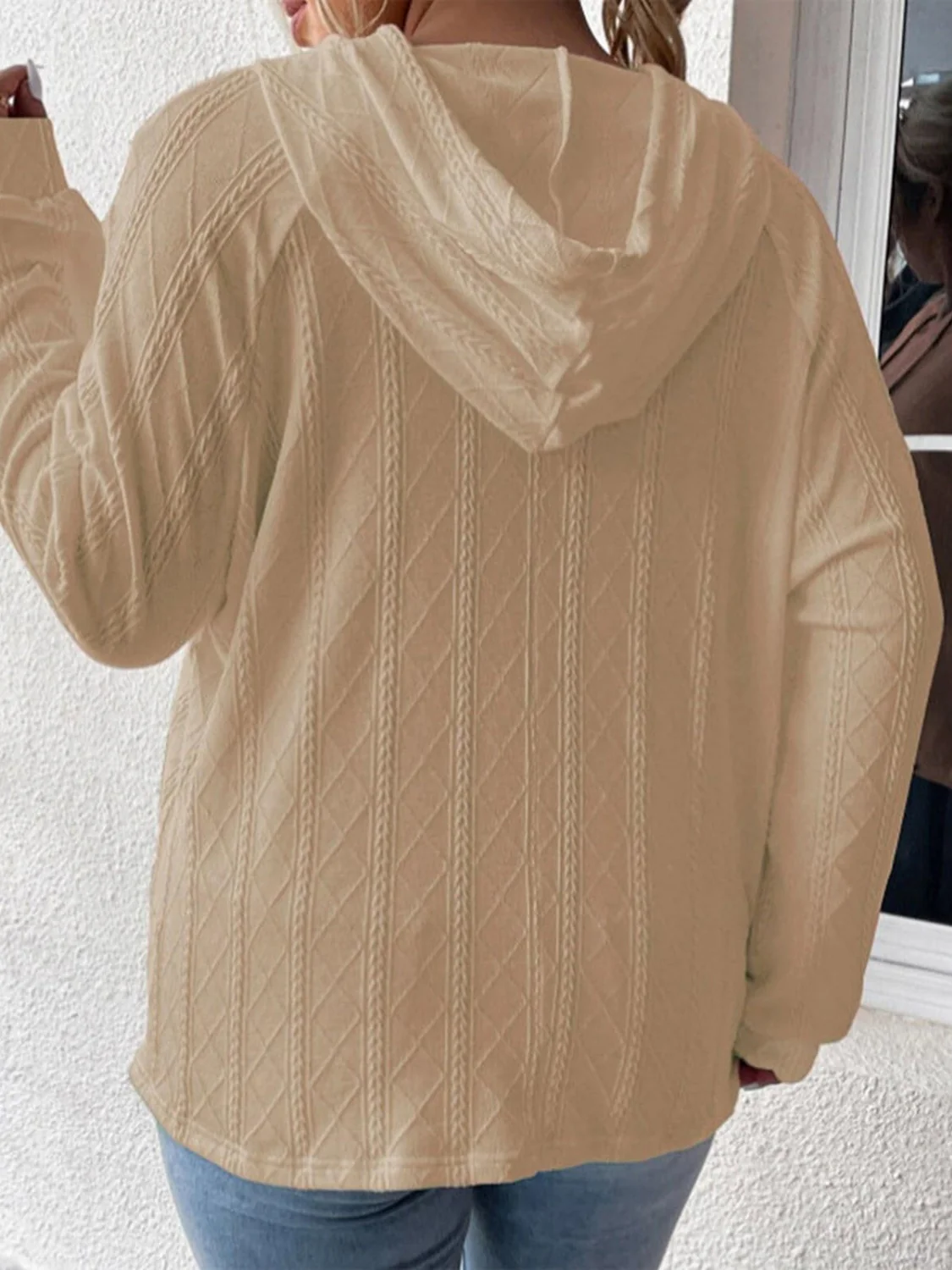 Full Size Drawstring Long Sleeve Hoodie - Image 2
