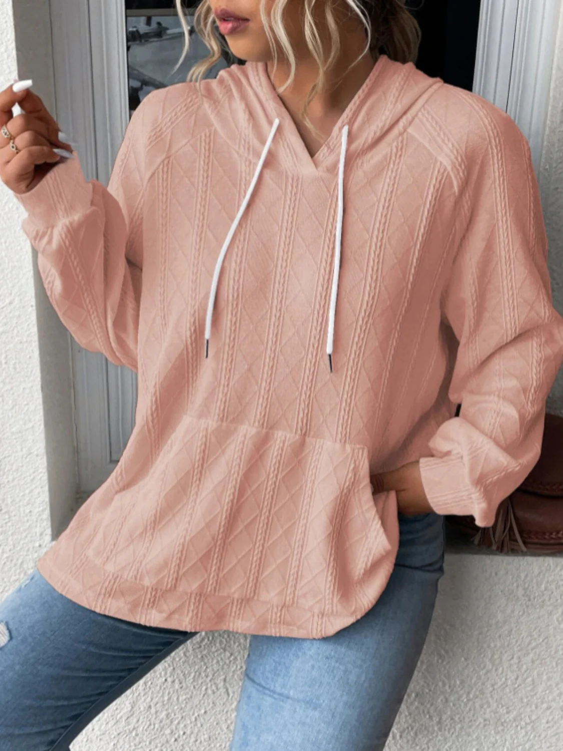 Full Size Drawstring Long Sleeve Hoodie - Image 21