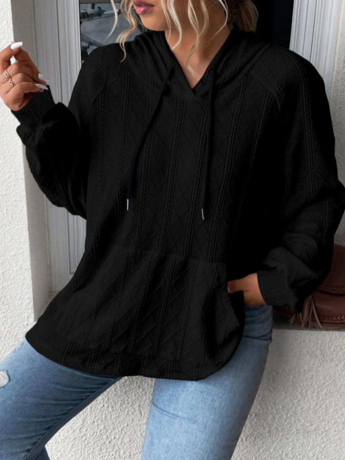 Full Size Drawstring Long Sleeve Hoodie - Image 27
