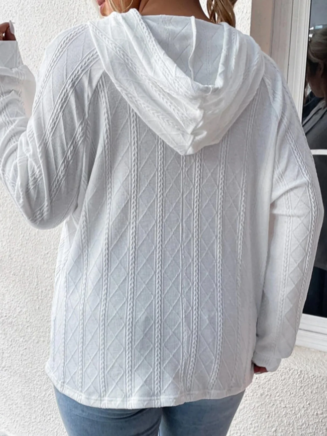 Full Size Drawstring Long Sleeve Hoodie - Image 5