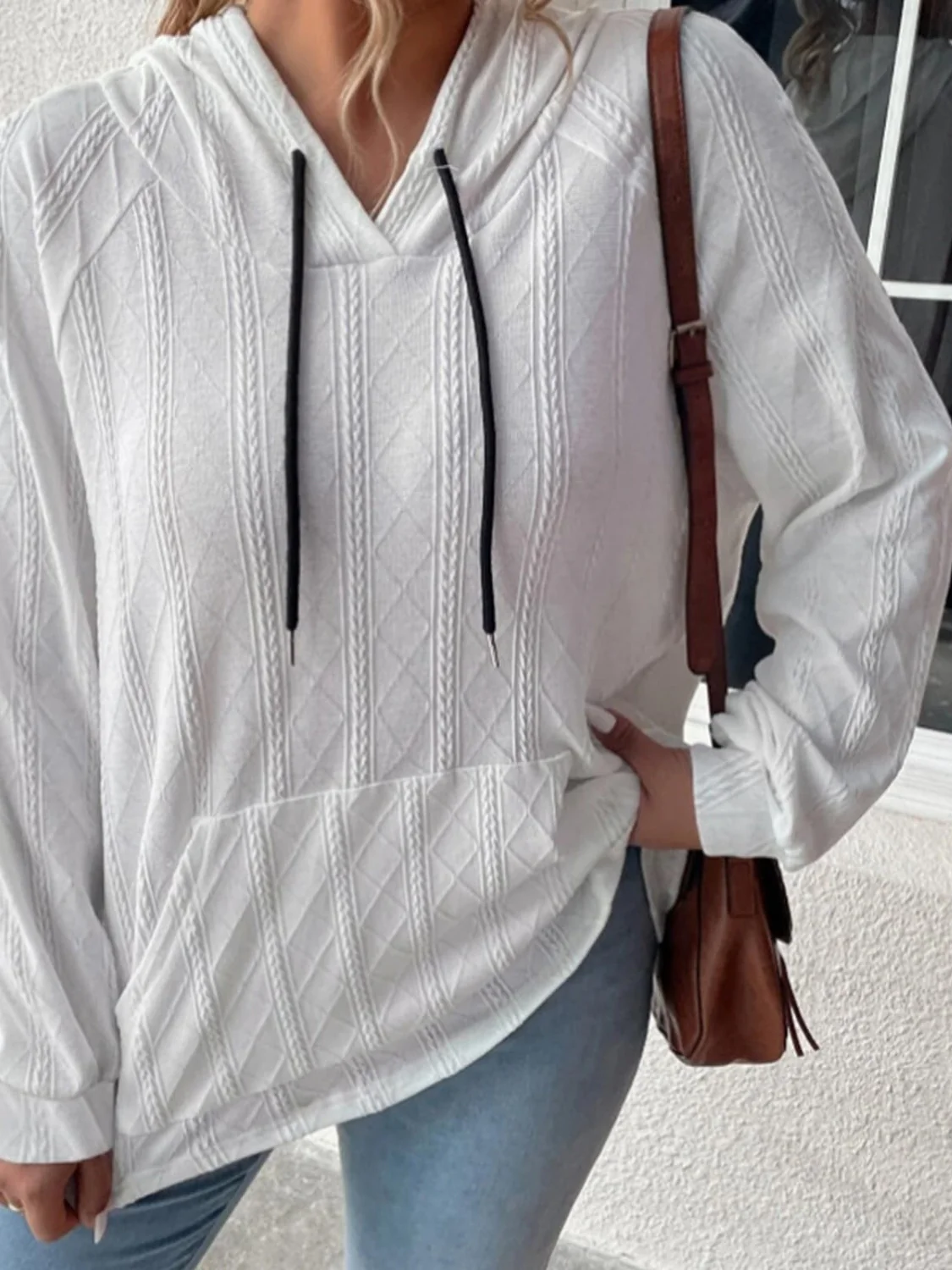 Full Size Drawstring Long Sleeve Hoodie - Image 6