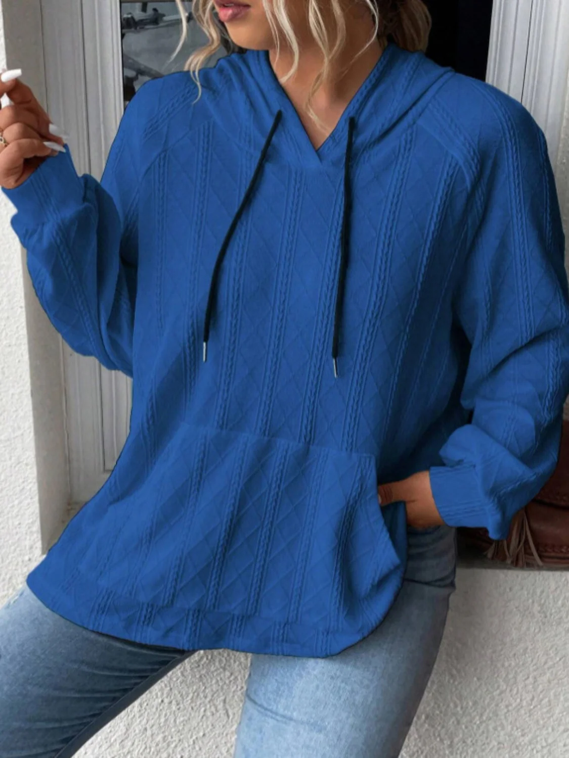 Full Size Drawstring Long Sleeve Hoodie - Image 9