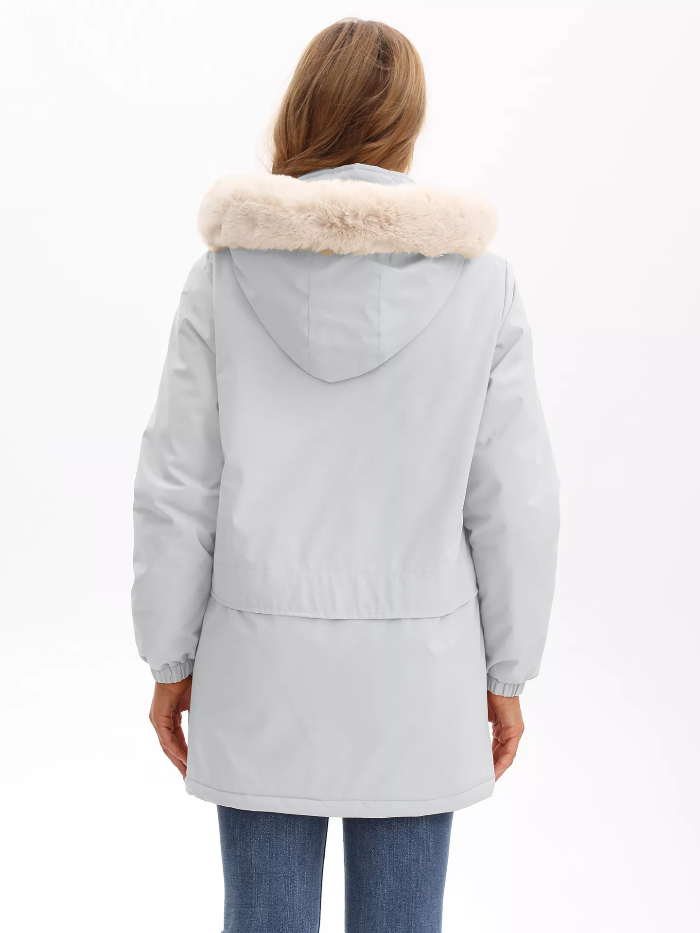 Full Size Fur Hooded Warm Winter Parka Outerwear Plus Size - Image 16
