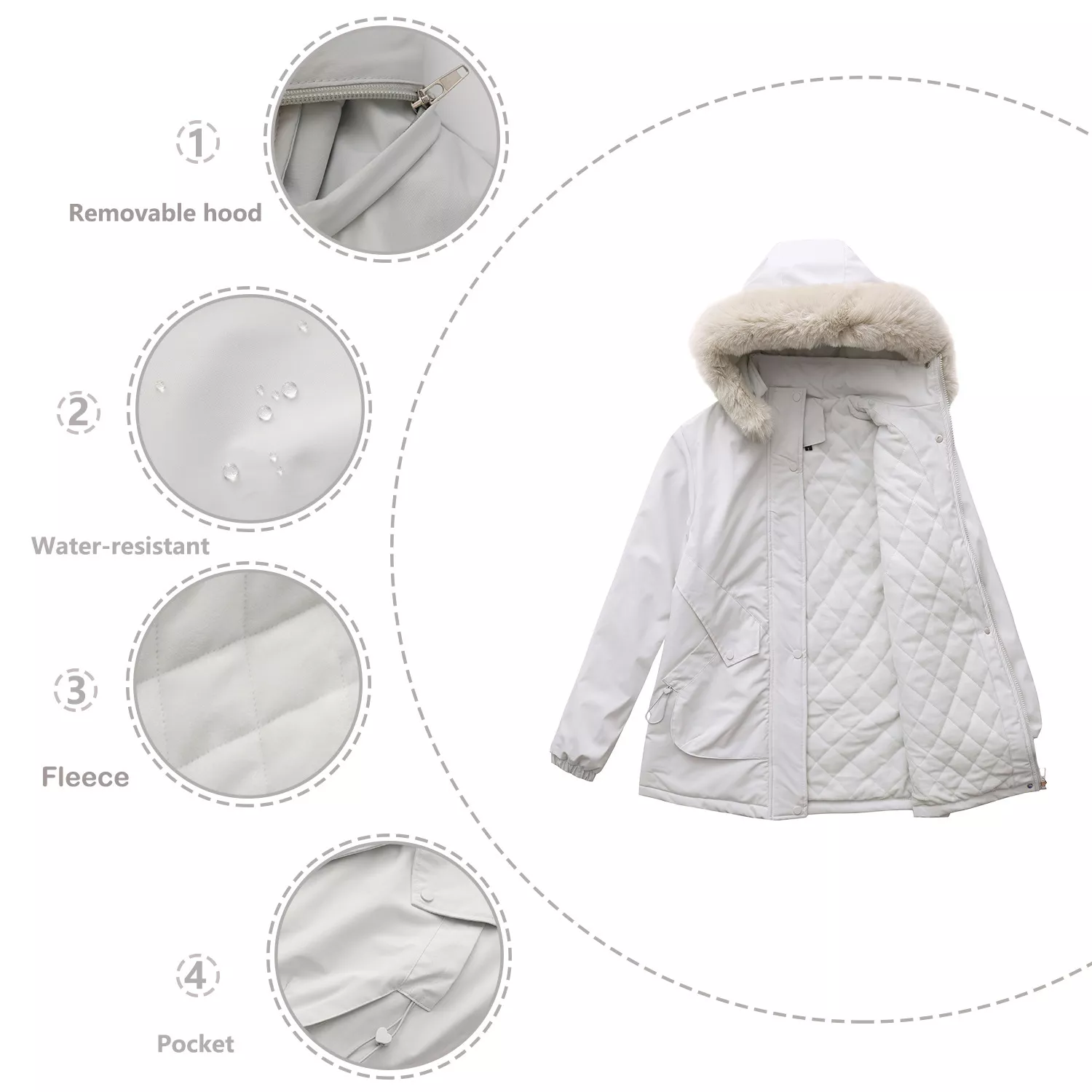 Full Size Fur Hooded Warm Winter Parka Outerwear Plus Size - Image 18