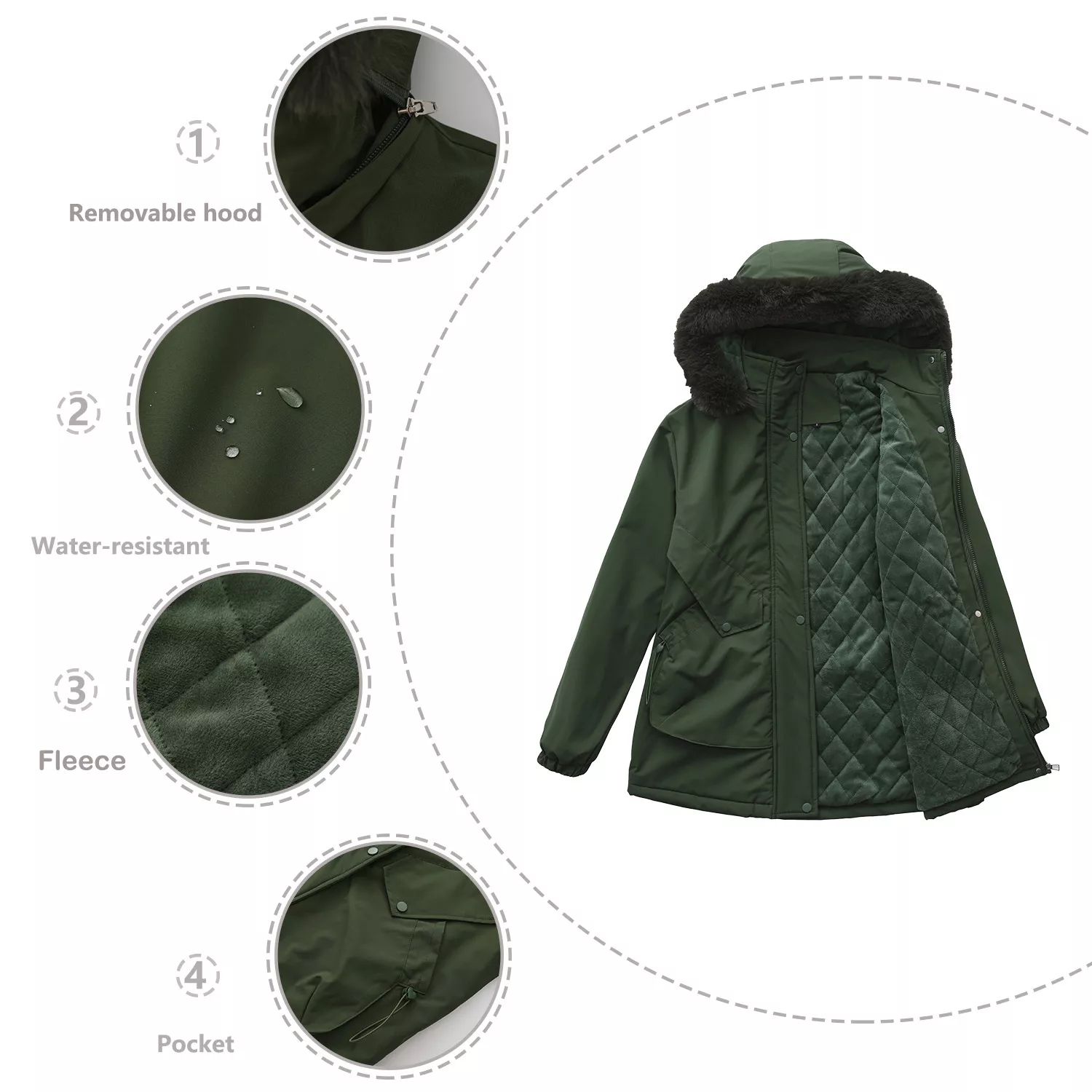 Full Size Fur Hooded Warm Winter Parka Outerwear Plus Size - Image 22