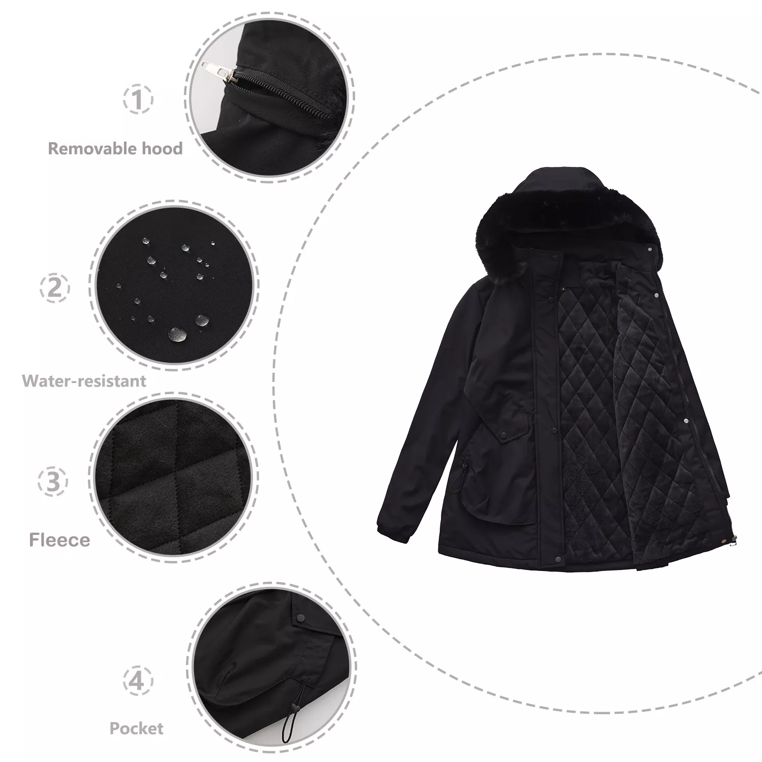 Full Size Fur Hooded Warm Winter Parka Outerwear Plus Size - Image 25
