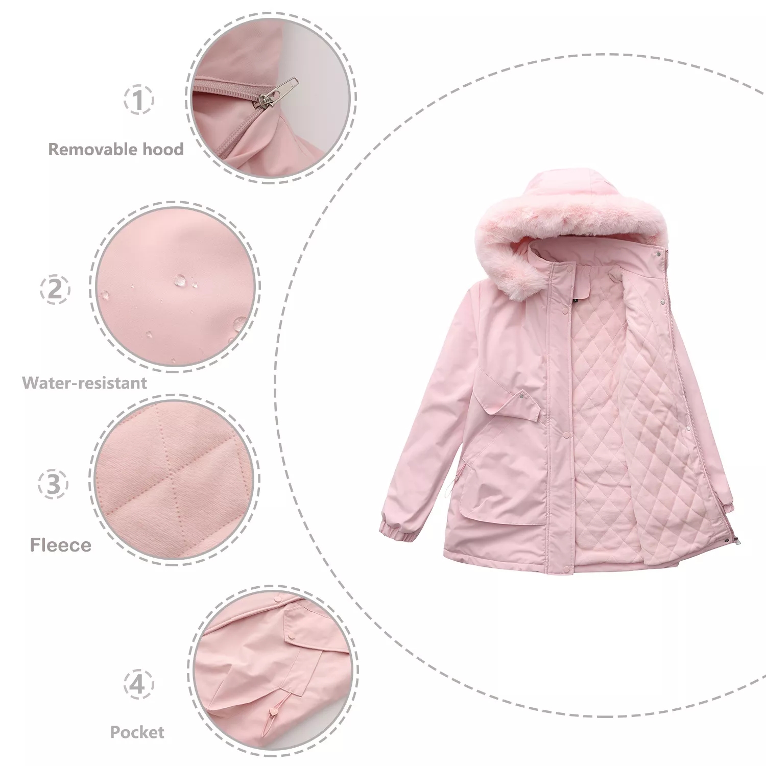 Full Size Fur Hooded Warm Winter Parka Outerwear Plus Size - Image 9