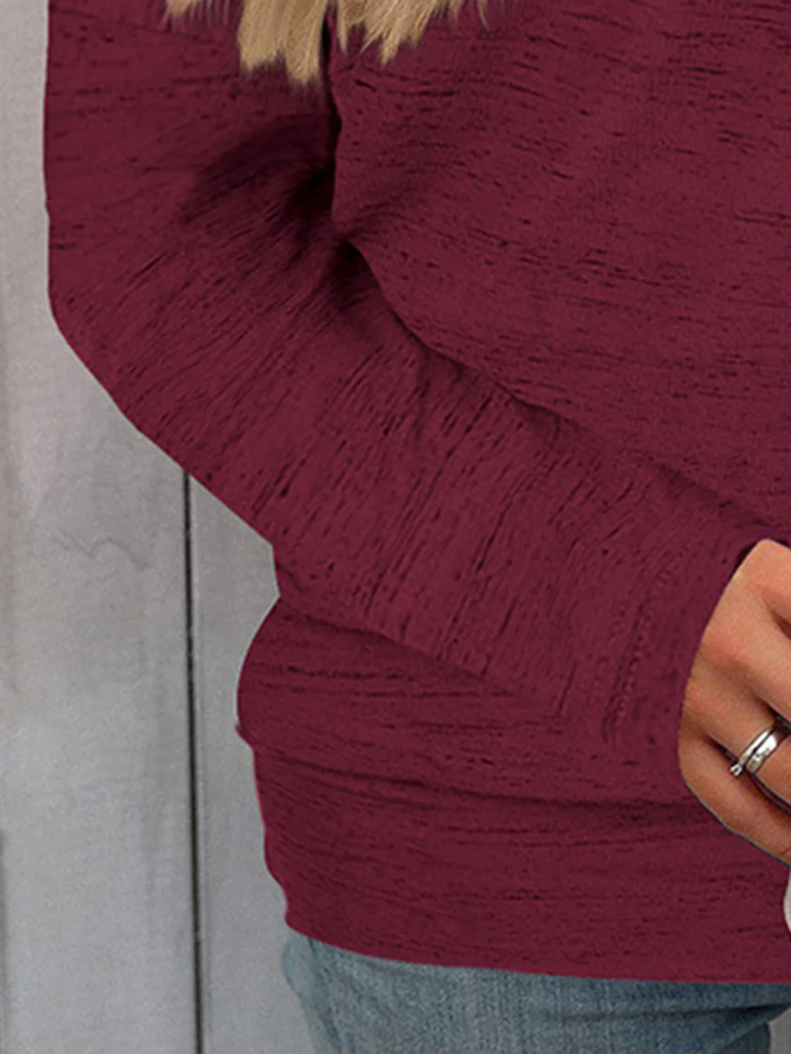 Full Size Heathered Long Sleeve Top - Image 9