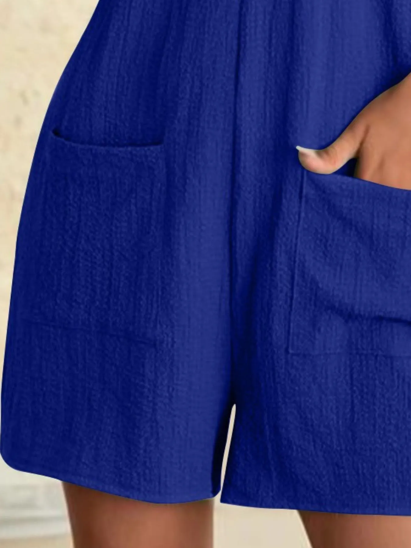 Full Size Knot Strap Romper with Pockets Plus Size - Image 15