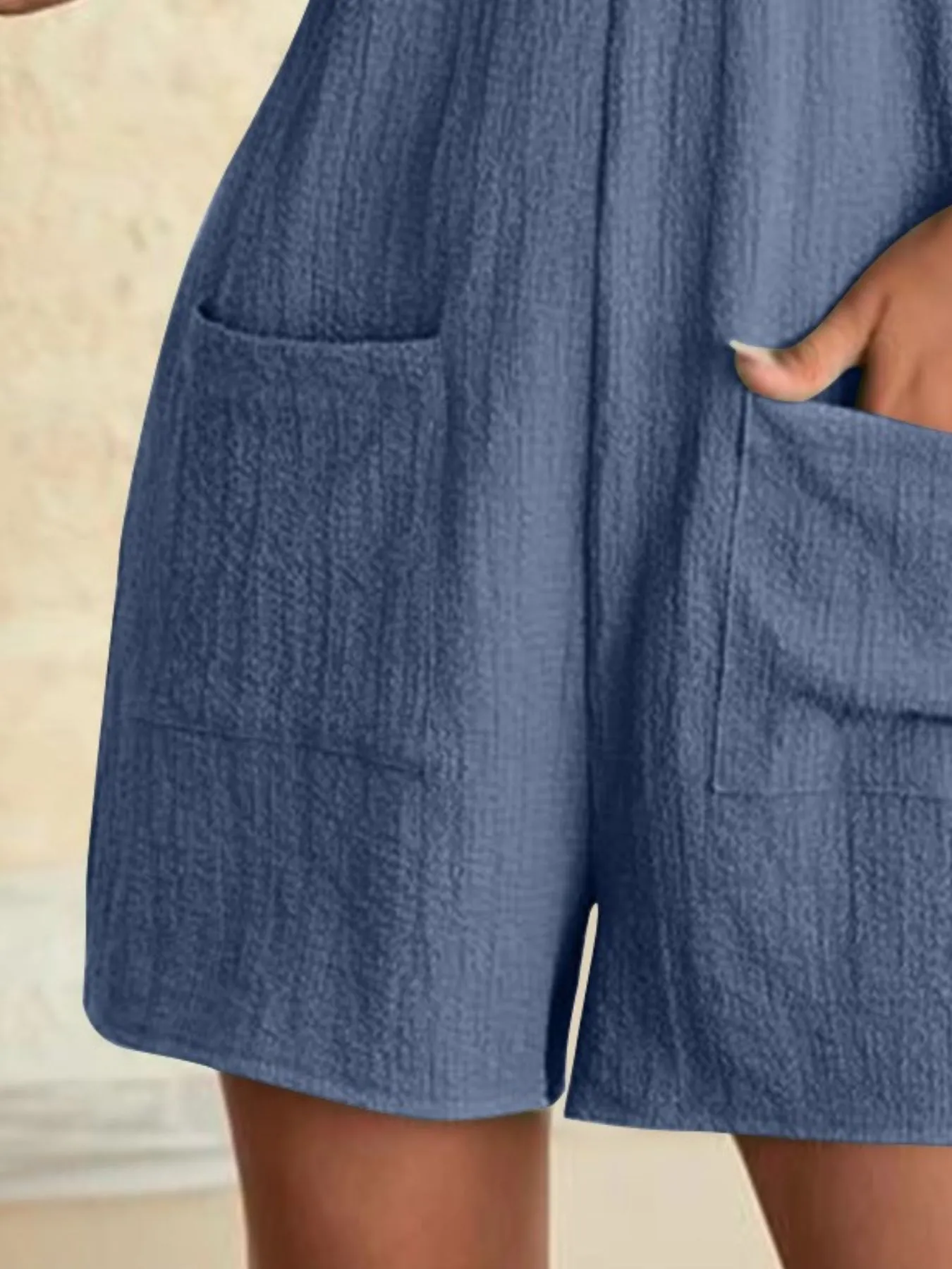 Full Size Knot Strap Romper with Pockets Plus Size - Image 18