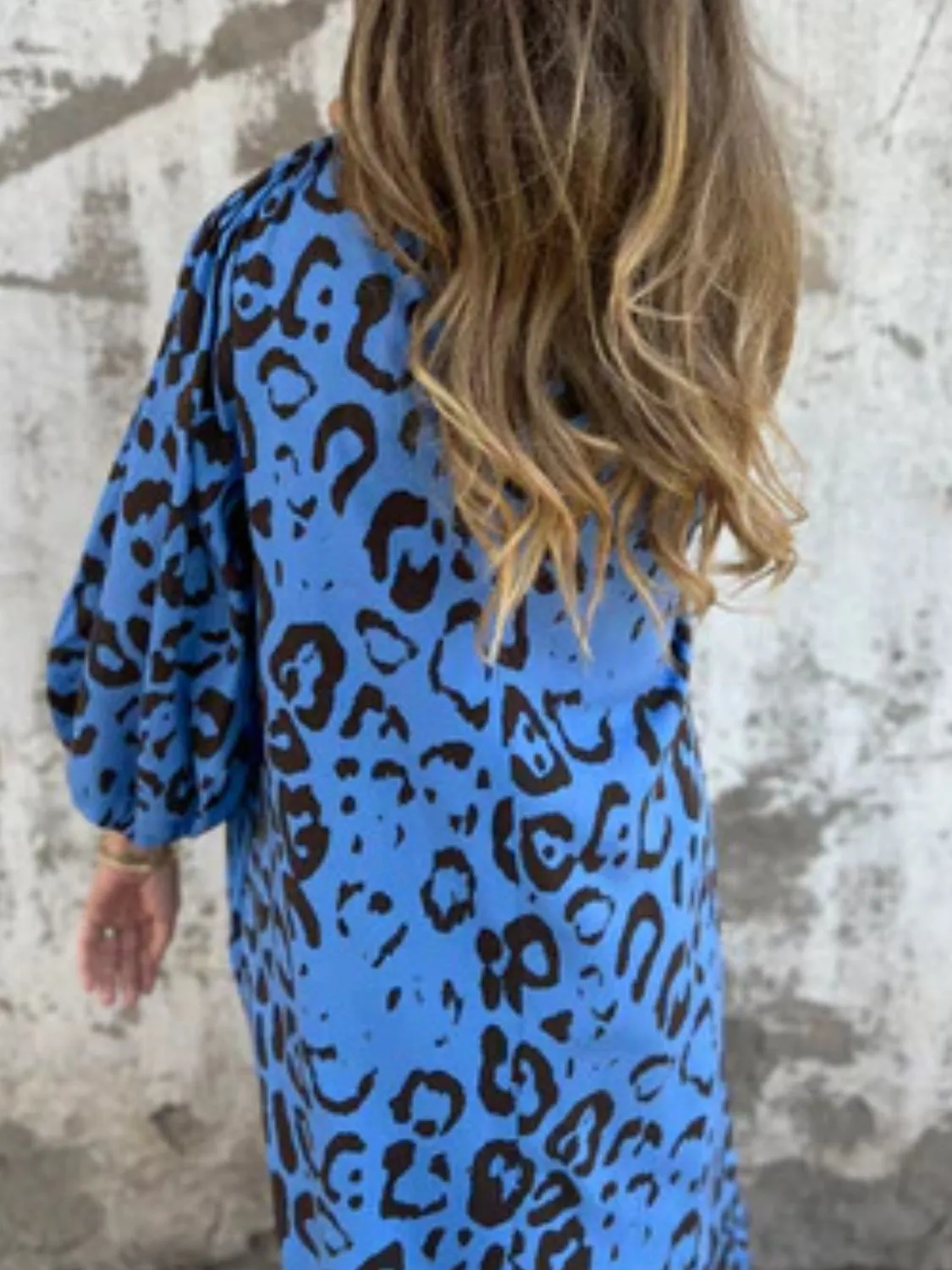 Full Size Printed V-Neck Dress with Pockets Plus Size - Image 25