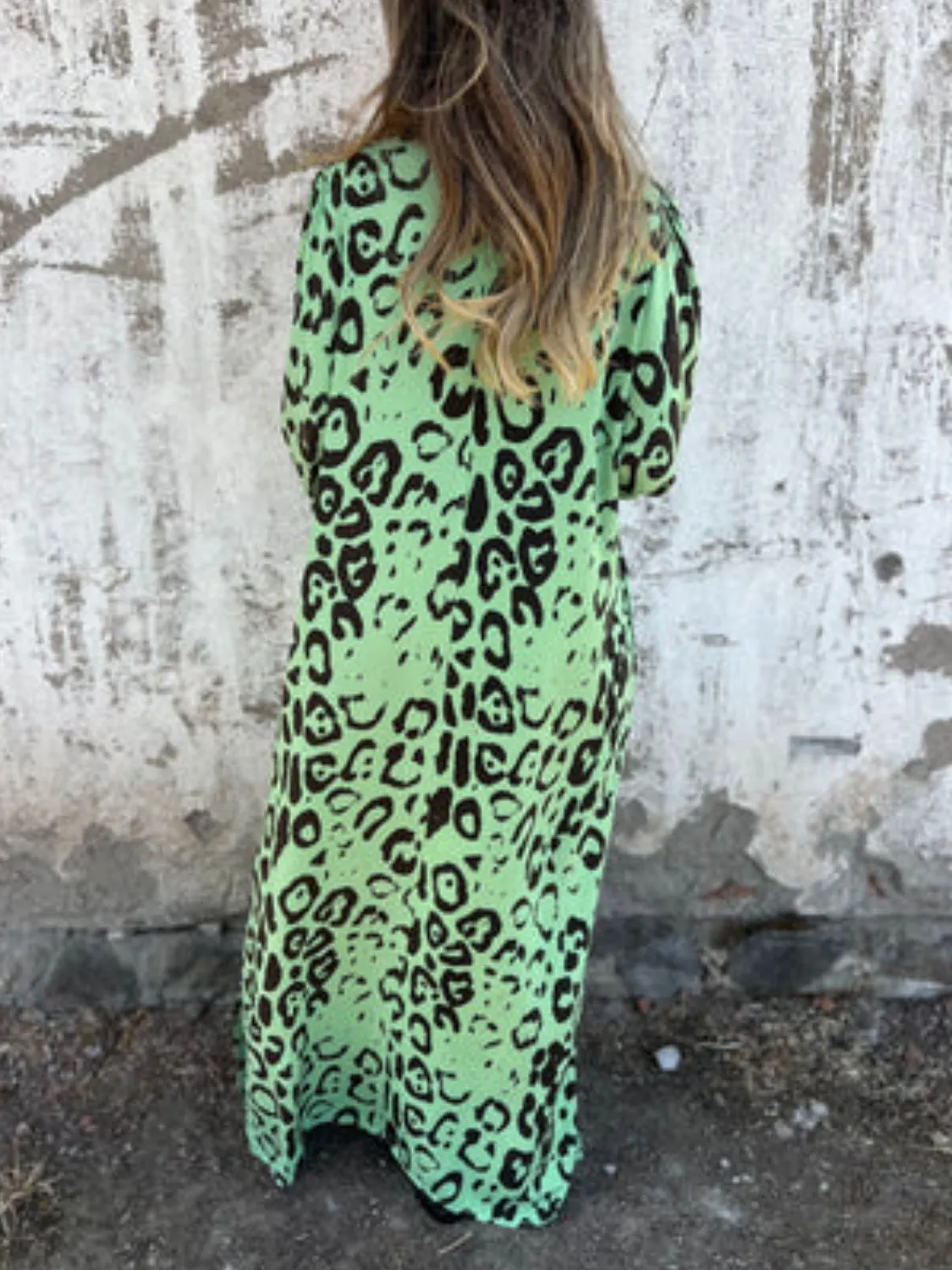 Full Size Printed V-Neck Dress with Pockets Plus Size - Image 28