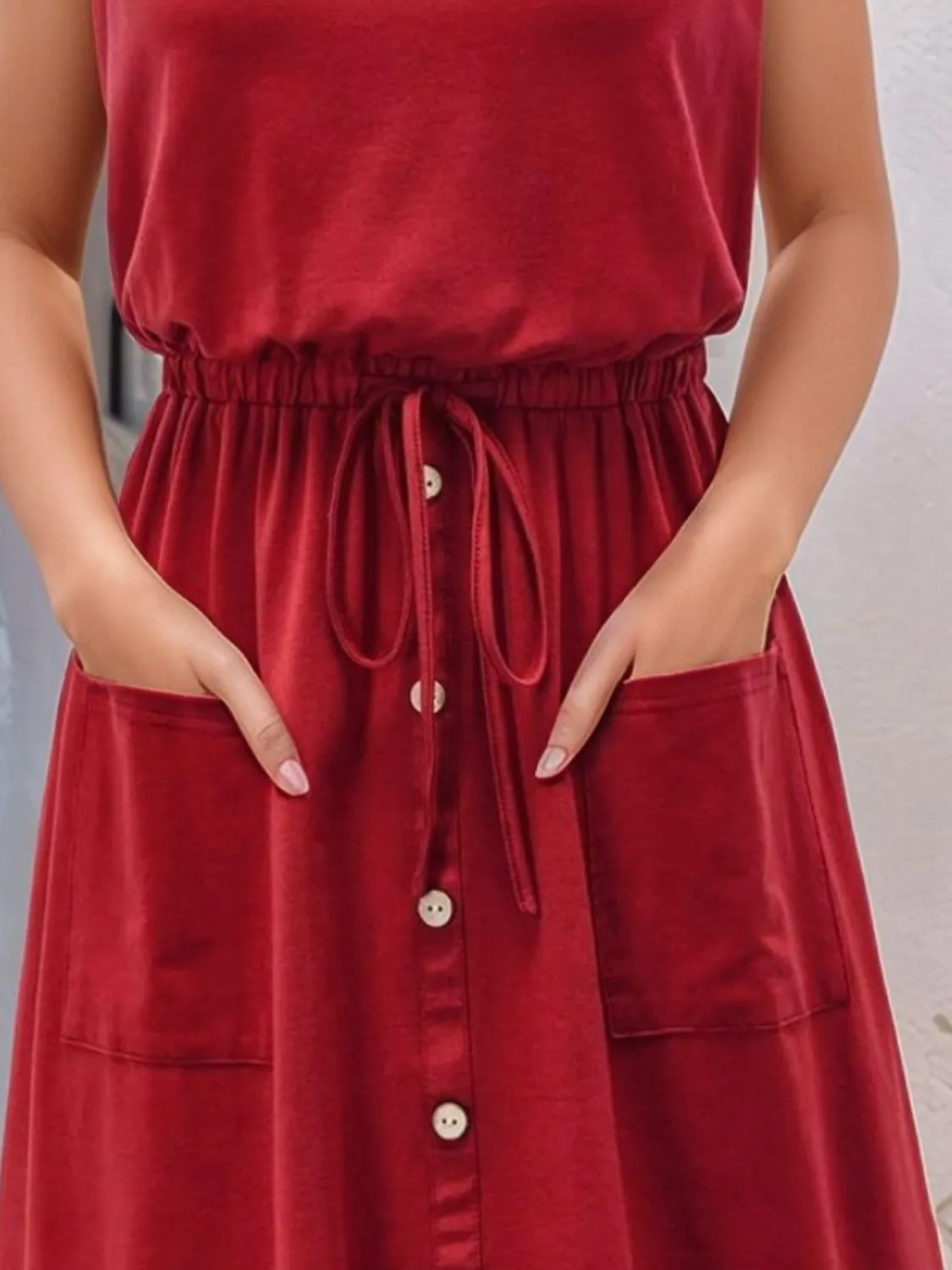 Full Size Round Neck Sleeveless Tank Dress Plus Size - Image 2