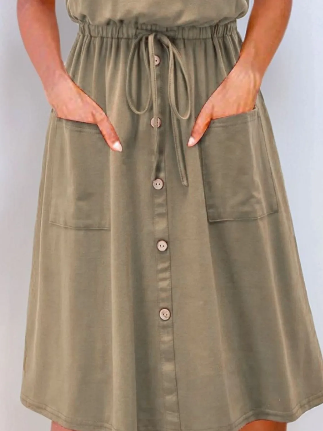 Full Size Round Neck Sleeveless Tank Dress Plus Size - Image 7