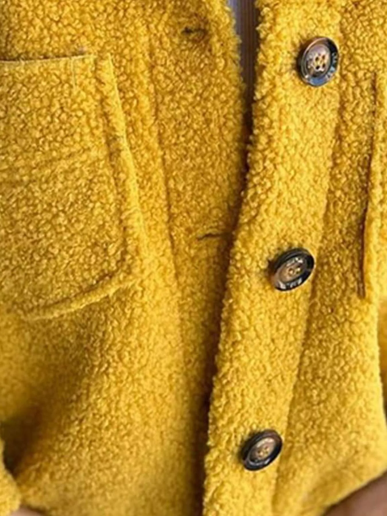 Full Size Single-Breasted Sherpa Shacket Plus Size - Image 12