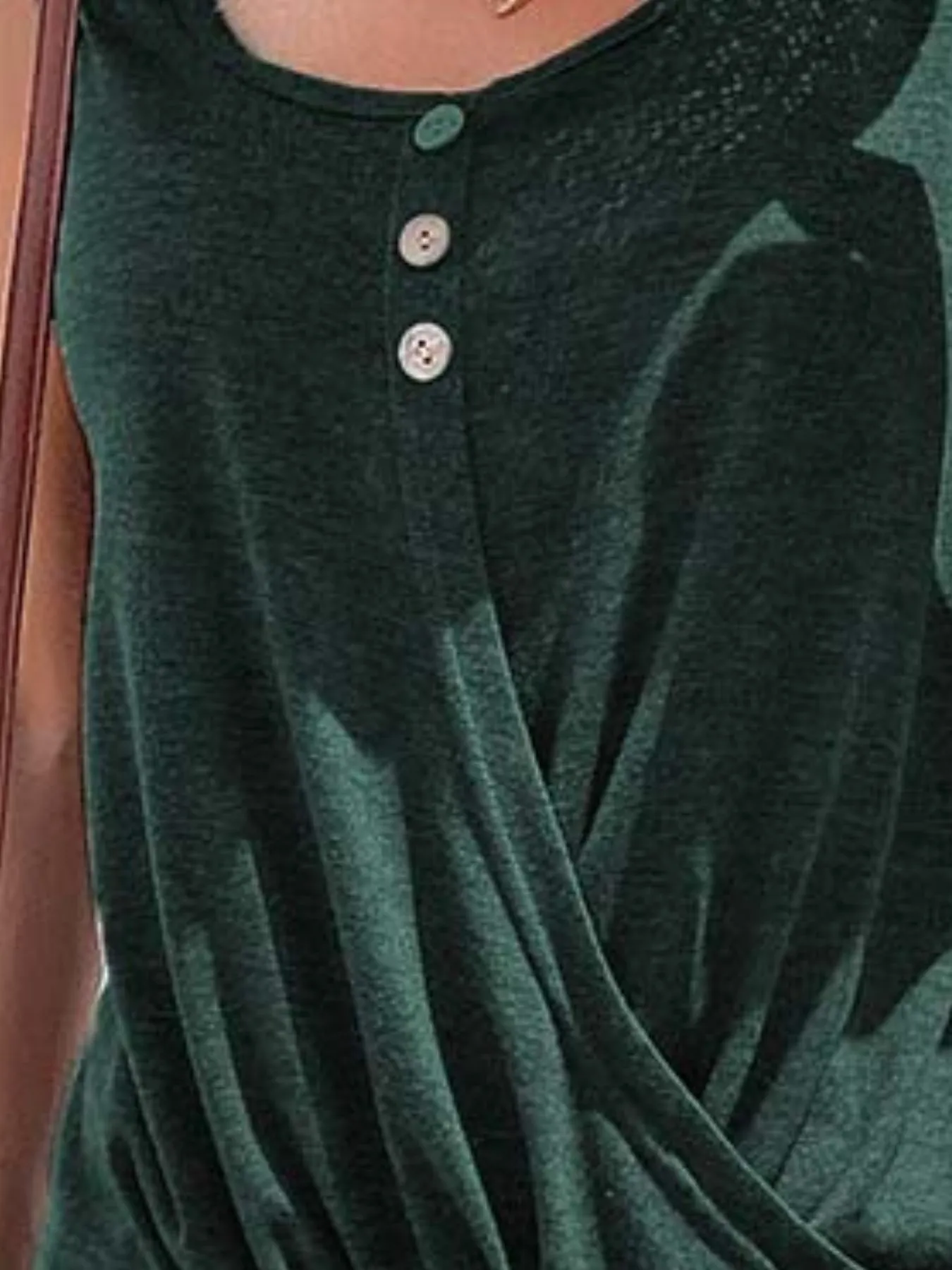 Full Size Twisted Hem Button Detail Tank Plus Size - Image 6