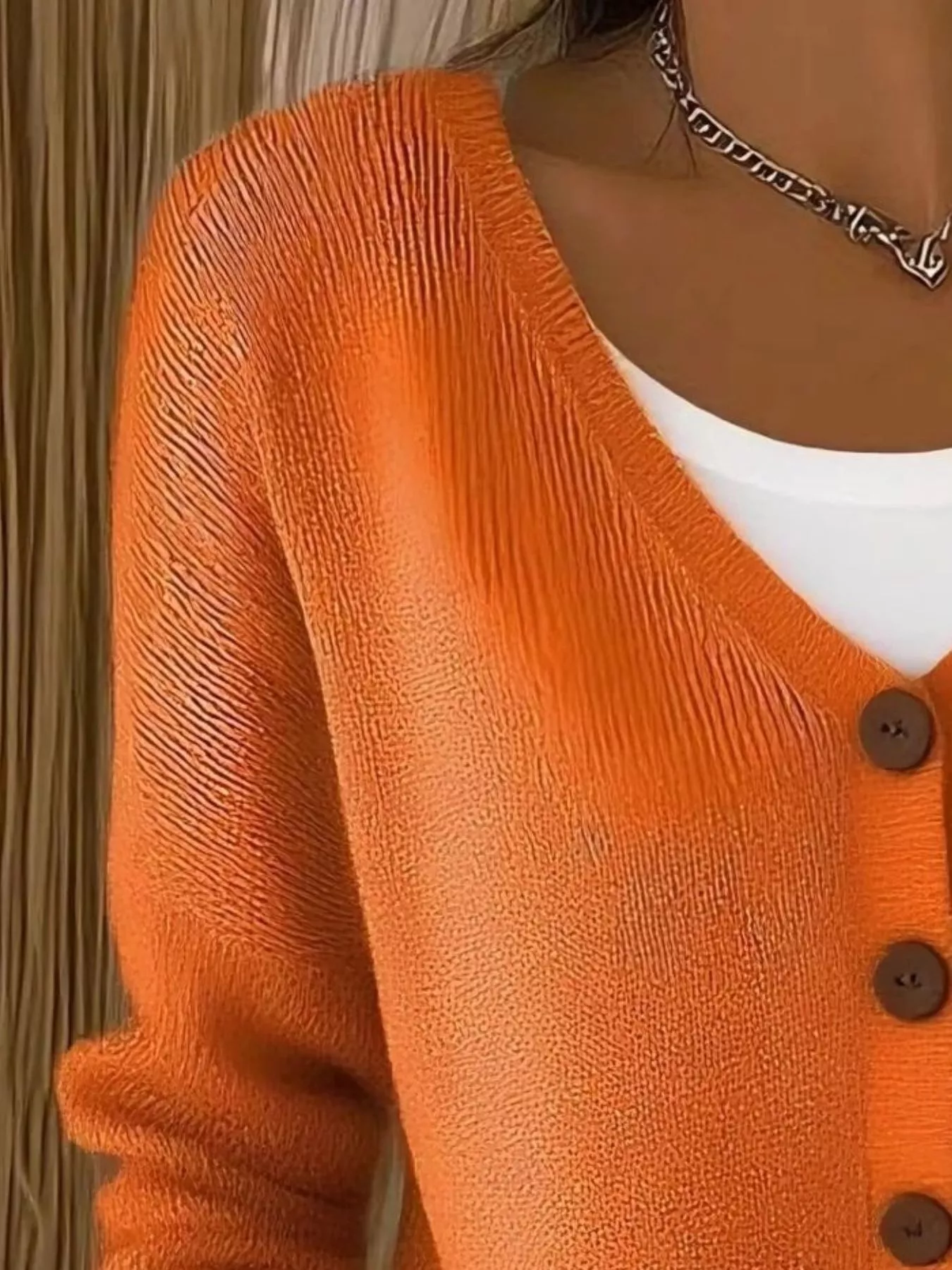 Full Size V-Neck Button-Down Knit Cardigan Plus Size - Image 14