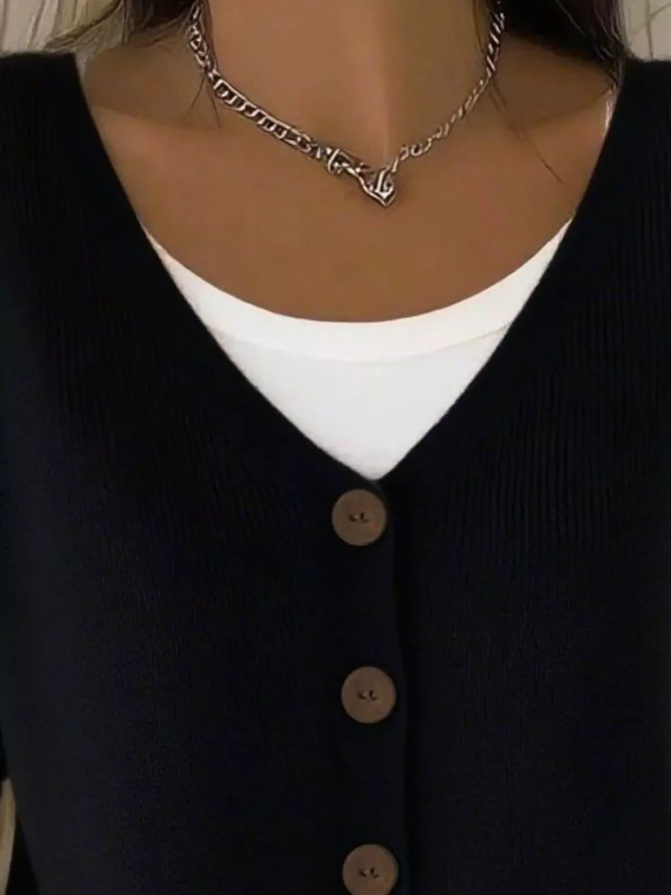 Full Size V-Neck Button-Down Knit Cardigan Plus Size - Image 5