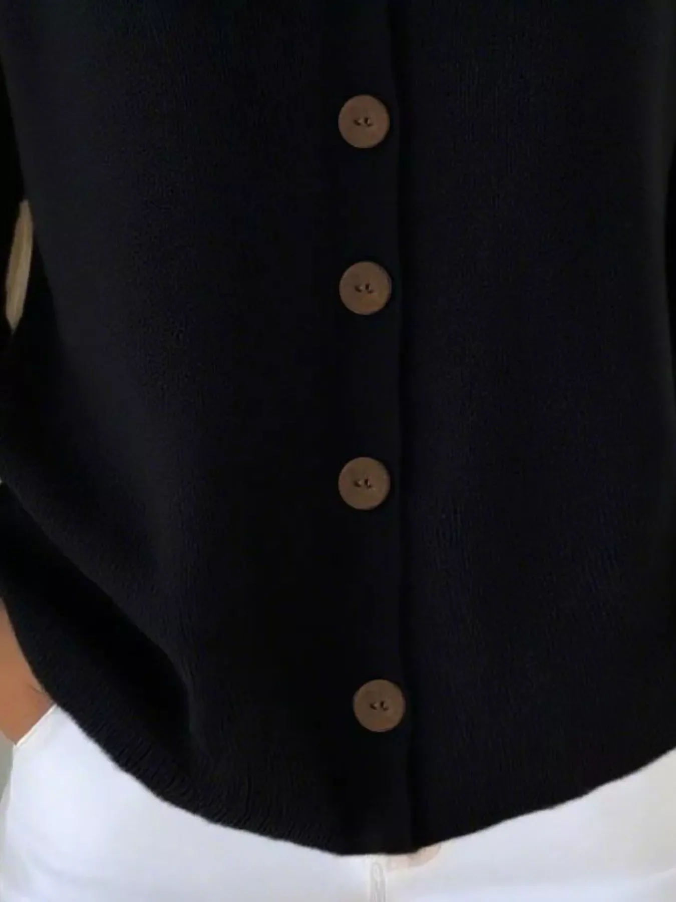 Full Size V-Neck Button-Down Knit Cardigan Plus Size - Image 6