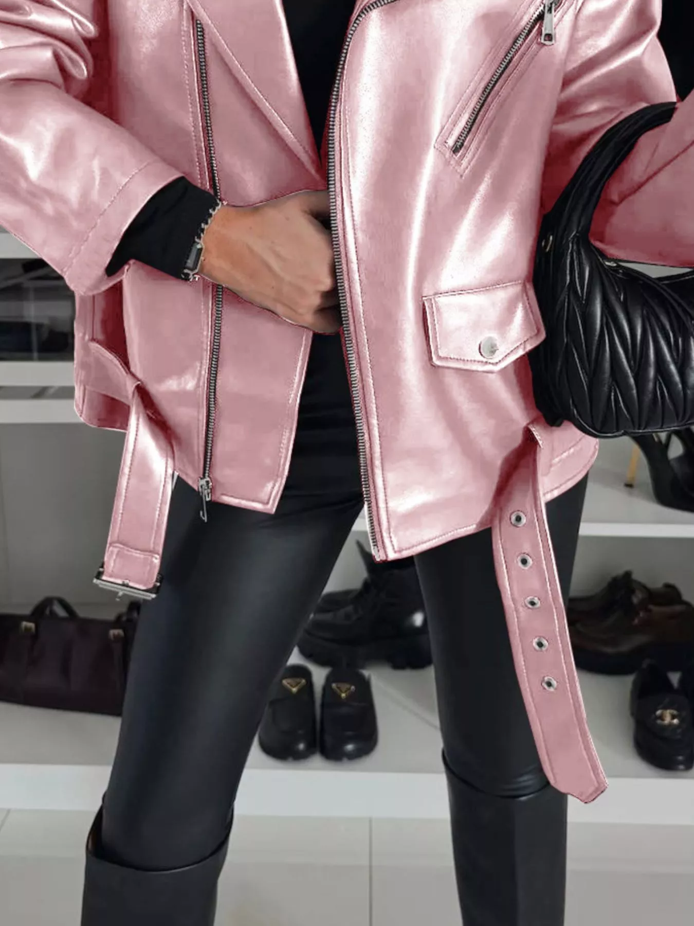 Full Size Zip Up Long Sleeve Jacket Plus Size - Image 15