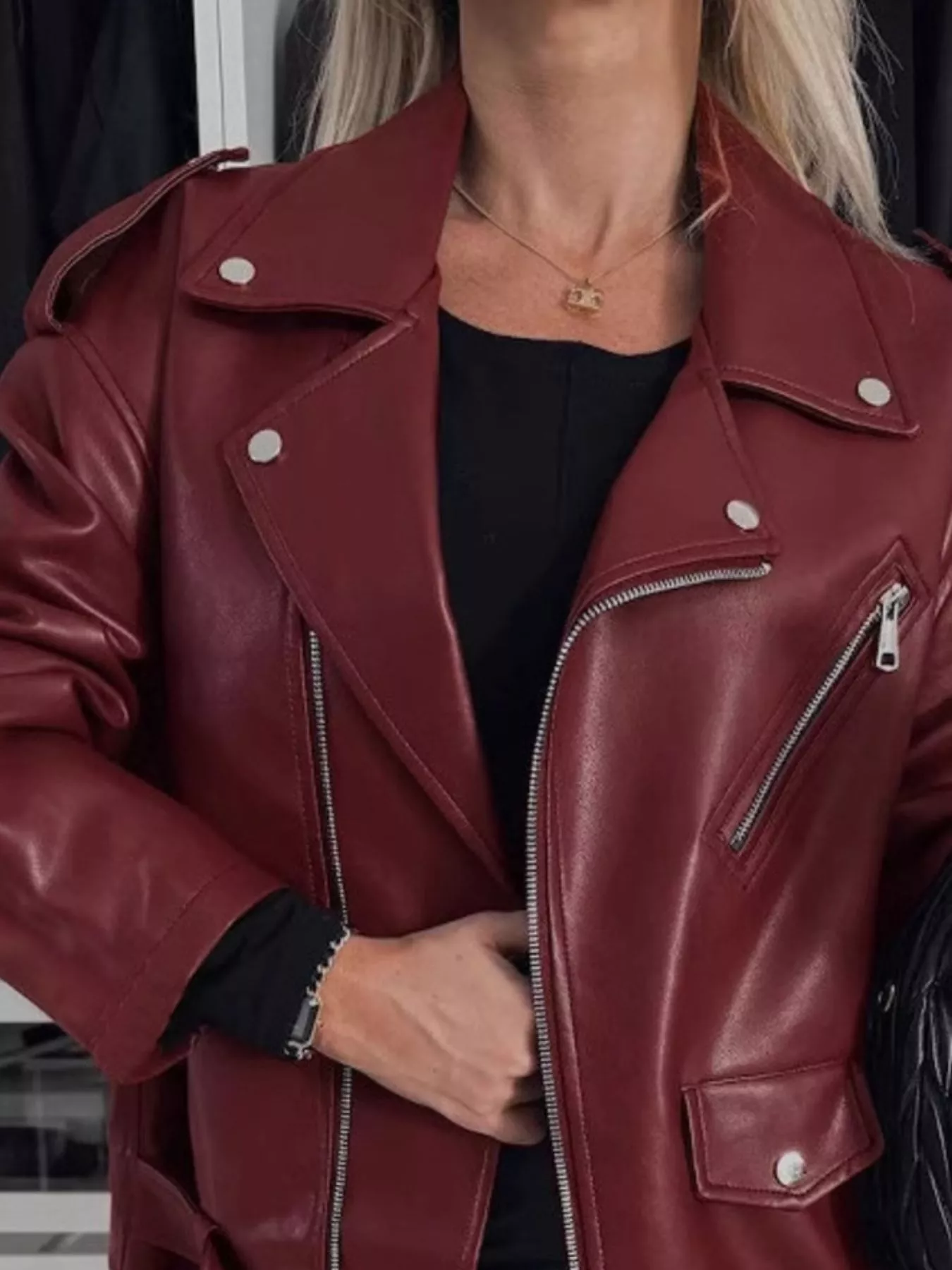 Full Size Zip Up Long Sleeve Jacket Plus Size - Image 3