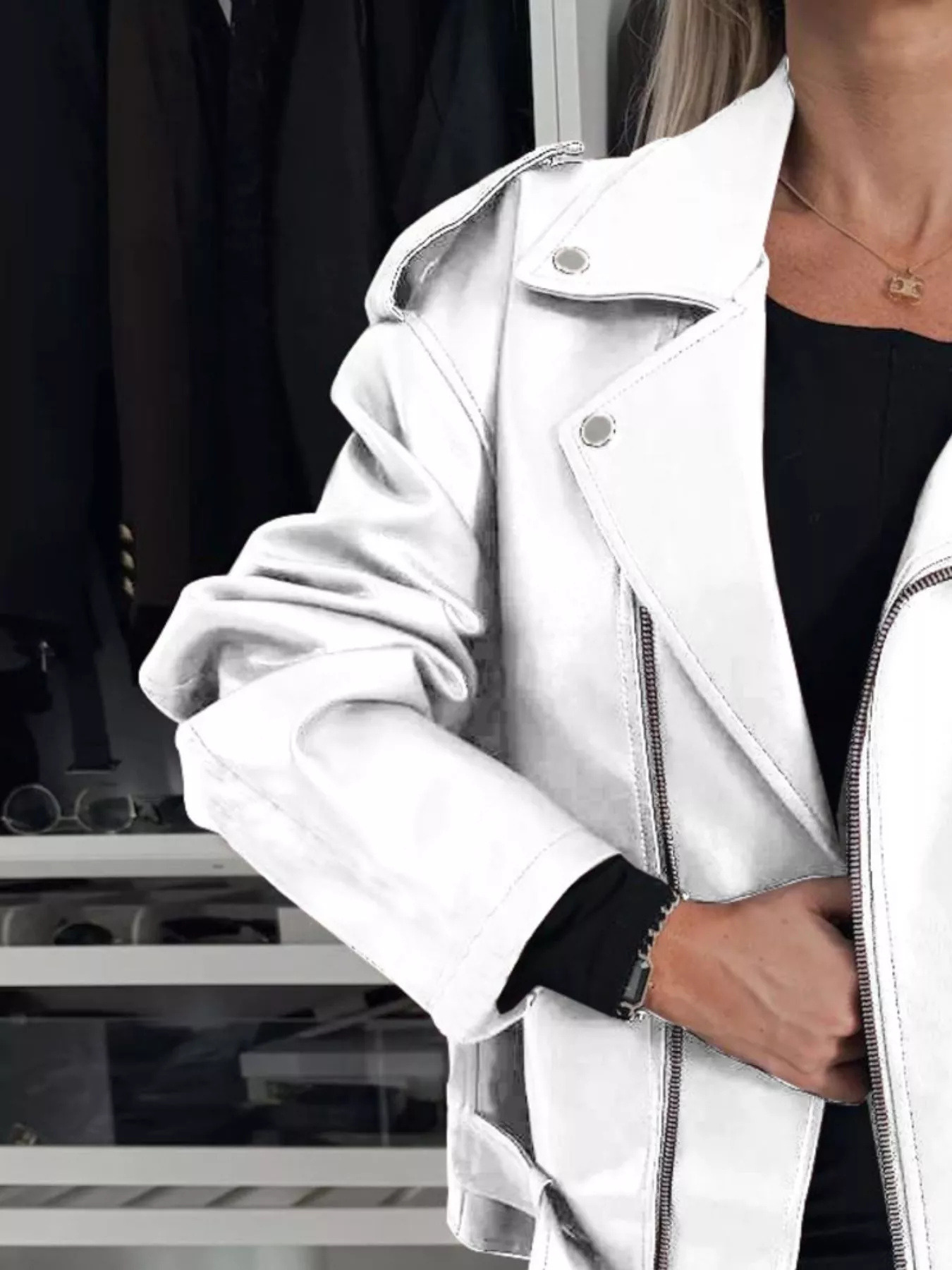 Full Size Zip Up Long Sleeve Jacket Plus Size - Image 9