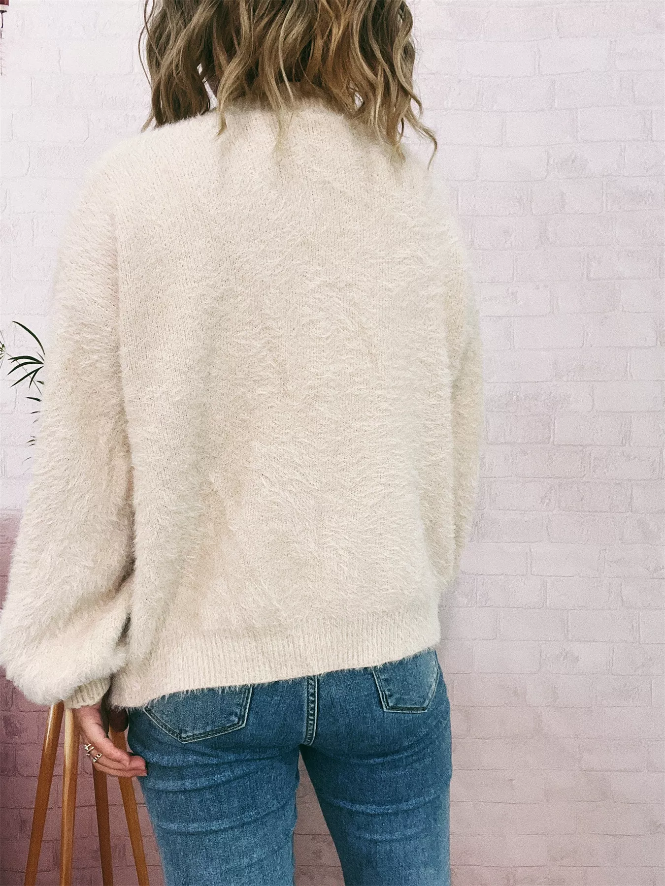 Fuzzy Button-Up Long Sleeve Cardigan - Image 22