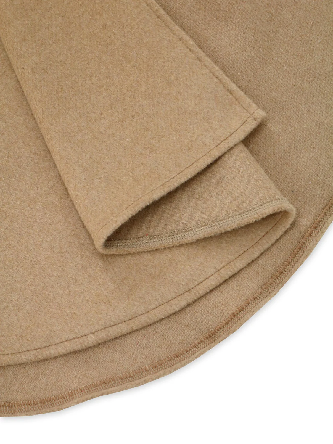 Fuzzy Trim Long Sleeve Poncho - Image 8