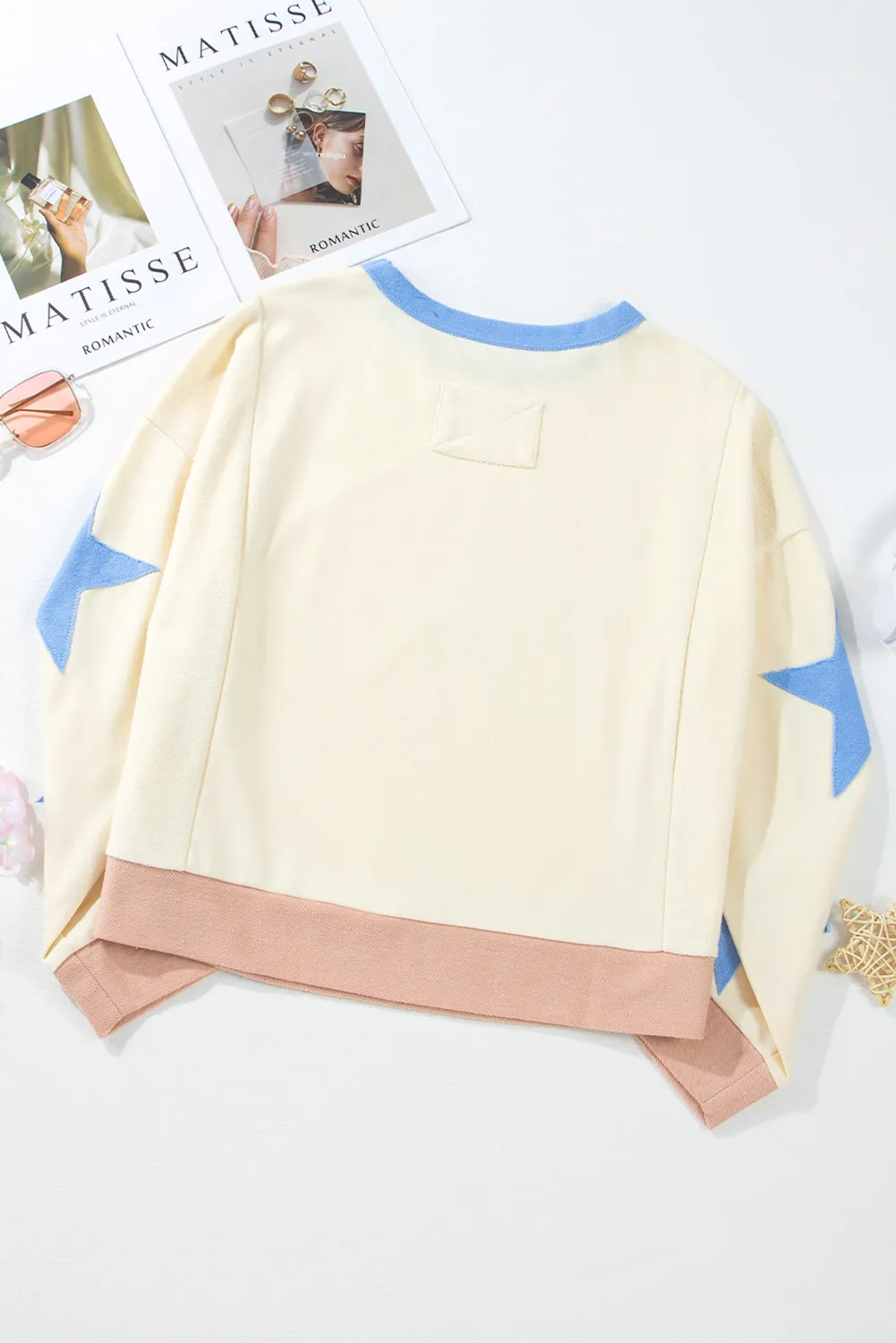 GAME DAY Star Patch Round Neck Long Sleeve Sweatshirt - Image 5