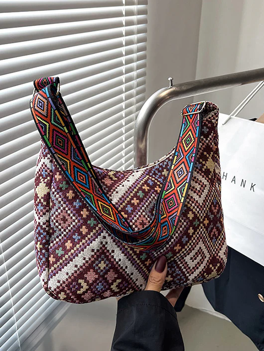 Geometric Adjustable Strap Crossbody Bag - Image 2