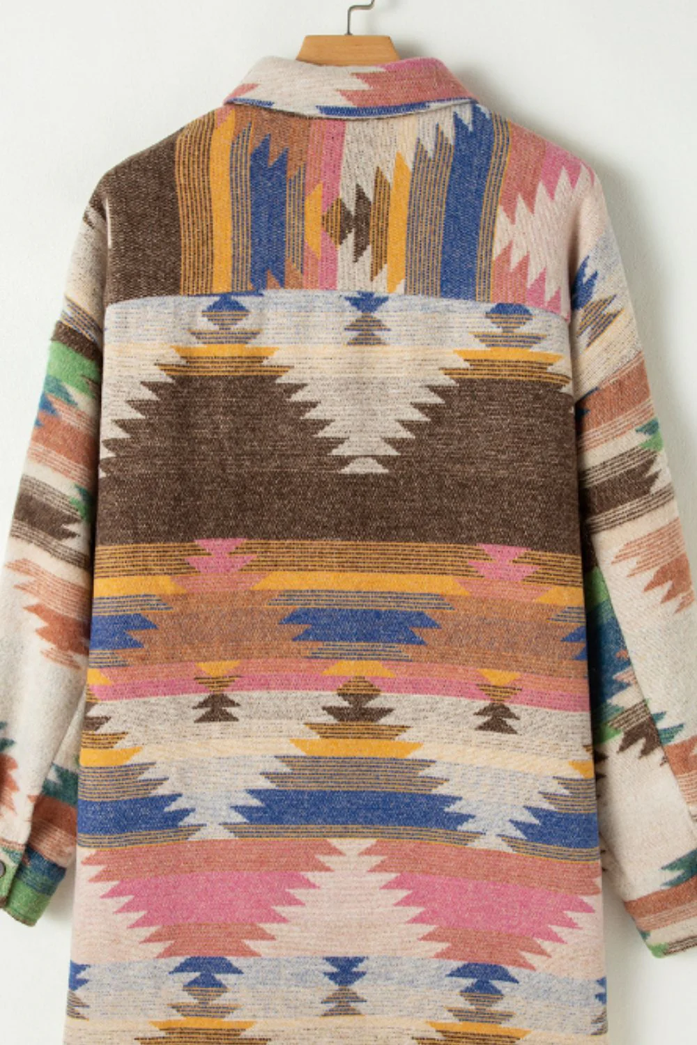 Geometric Button Up Long Sleeve Jacket - Image 8