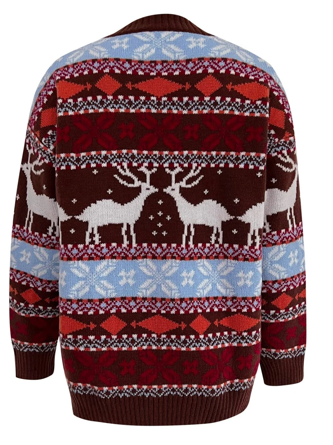 Geometric Round Neck Dropped Shoulder Sweater - Image 10