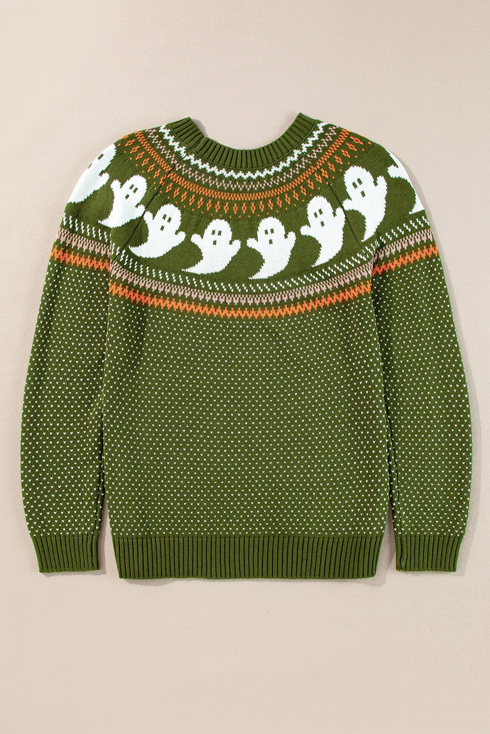 Ghost Round Neck Long Sleeve Sweater - Image 9