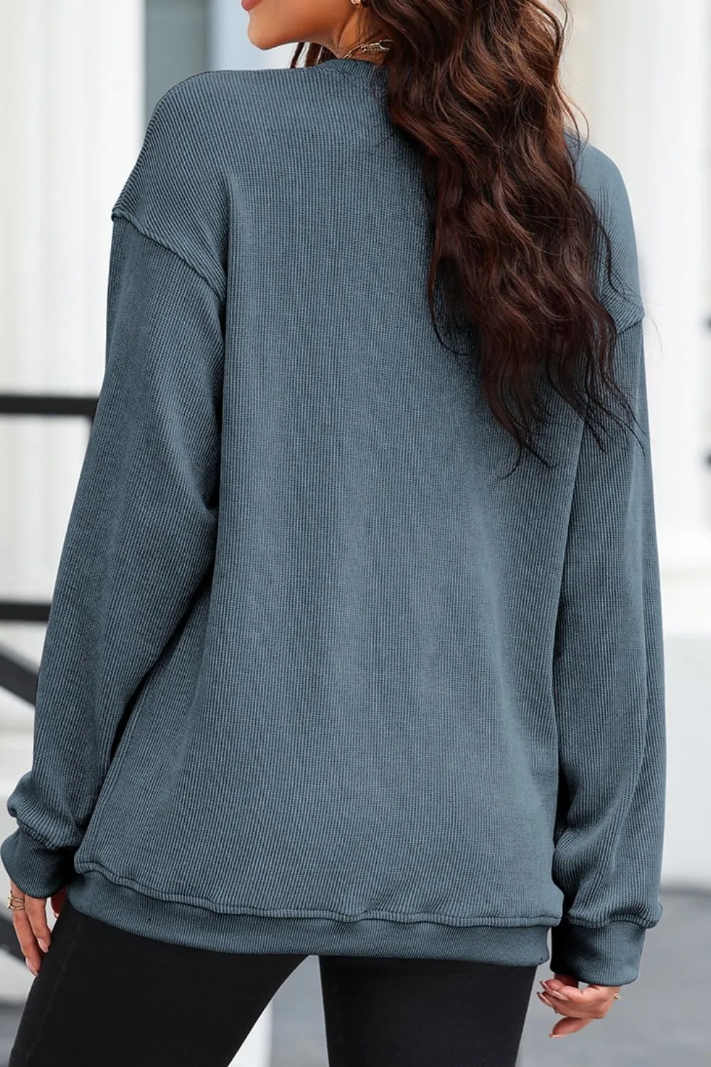 Glitter Ghost Round Neck Long Sleeve Sweatshirt - Image 6