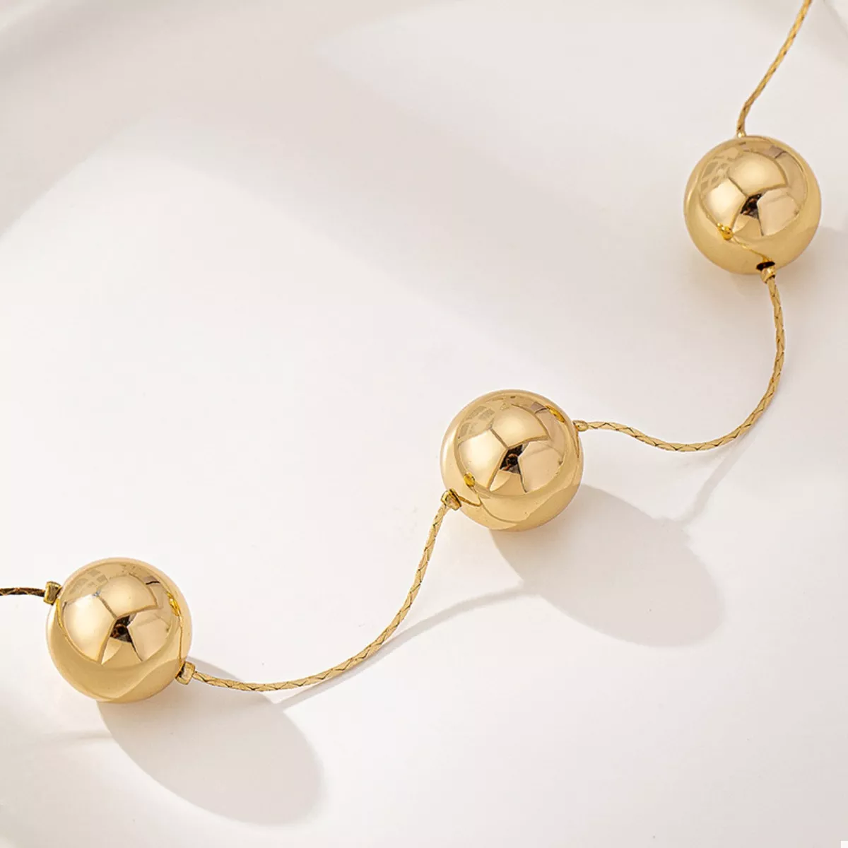 Golden Sphere Statement Necklace - Image 4